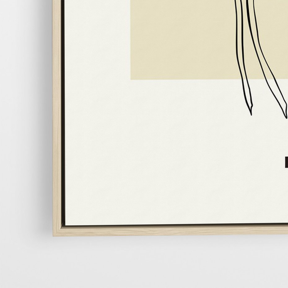 Obraz w ramie 80x120 - Ekspresja w szkicowanych kształtach - kwiaty, typografia - rama drewno