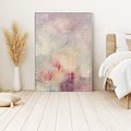 Obraz w ramie 80x120 - Miękka Melodia Pasteli - olejne płótno, pastelowe kolory - rama biała