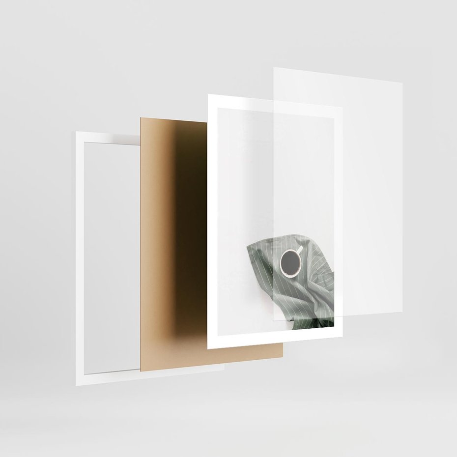 Plakat w ramie 50x70 - Poranek z Kawą - kawa, biała filiżanka - rama biała