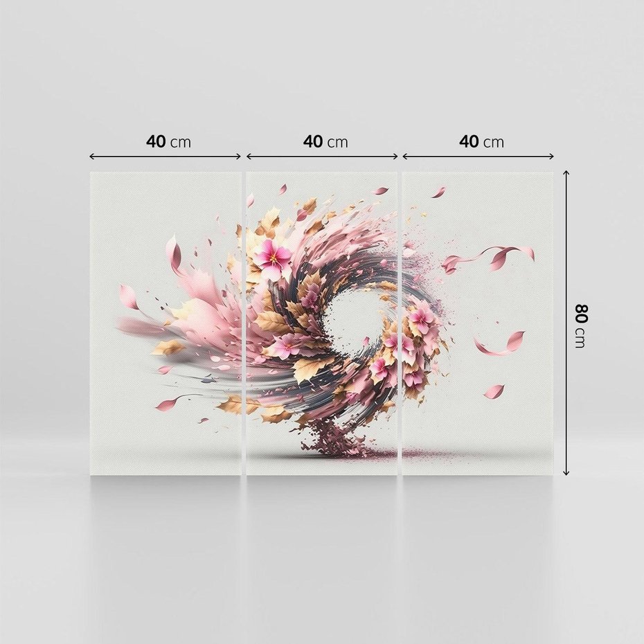 Obraz na płótnie 120x80 - Kwiatowy Wir - nowoczesna grafika komputerowa, wir z kwiatów