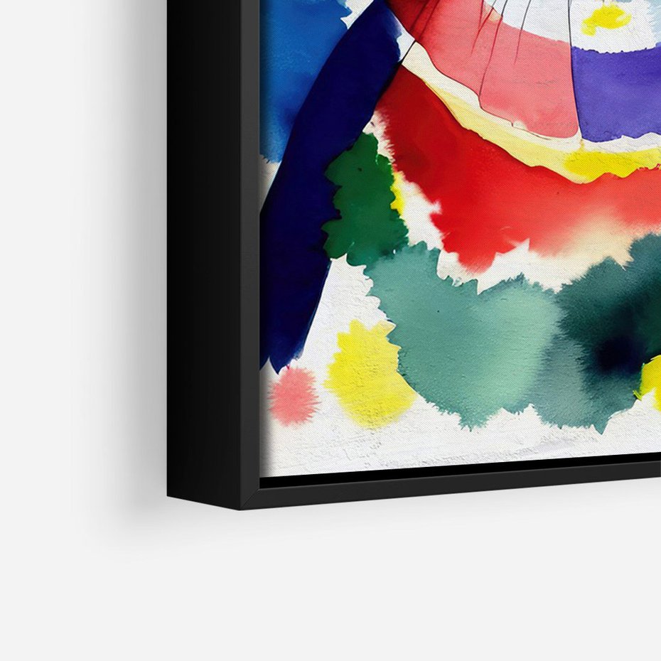 Obraz w ramie 70x100 - Koci Przyjaciel - abstrakcyjny obraz, akwarela - rama czarna