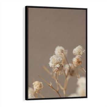 Obraz w ramie 70x100 - Przezroczyste piękno - gipsówka, suche - rama czarna