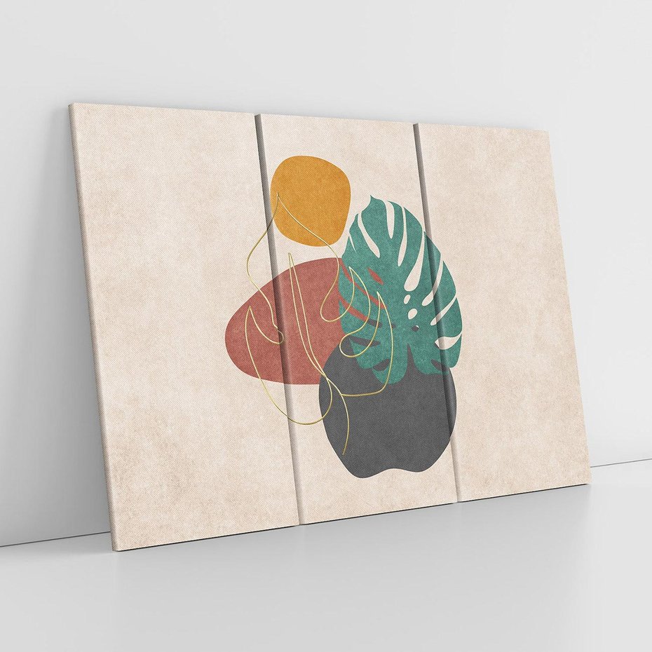 Obraz na płótnie 120x80 - Akwarelowa Magia Liści - grafika, styl mid century