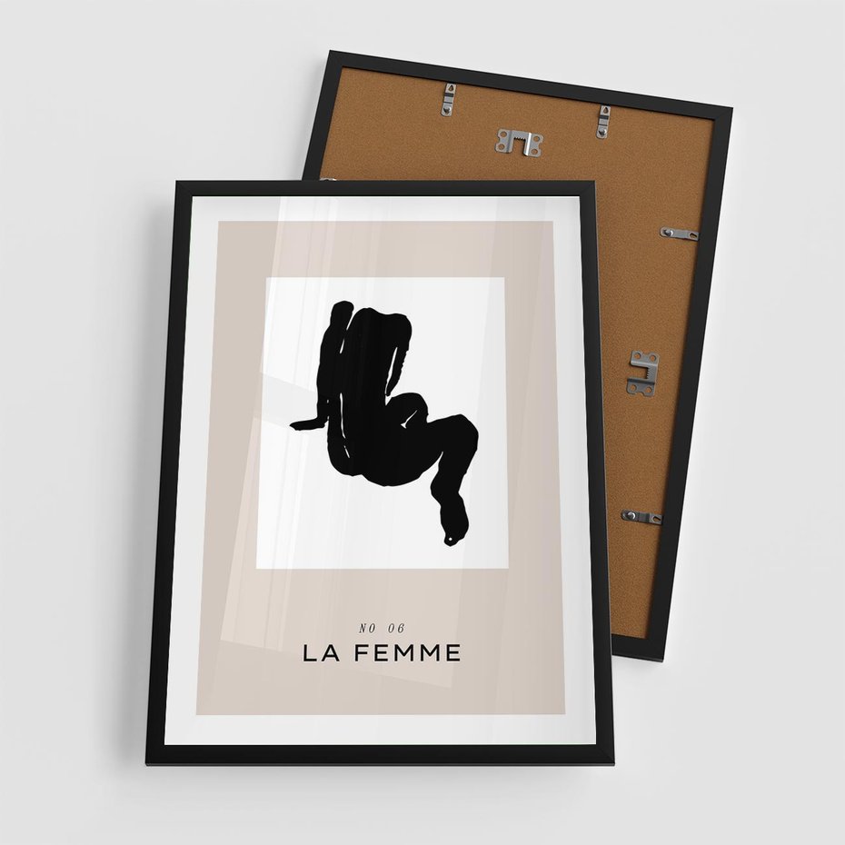 Plakat w ramie 50x70 - Boho Harmonia Stylu - abstrakcyjna sztuka, akt - rama czarna
