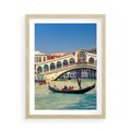 Plakat w ramie 50x70 - Romantyczna przejażdżka gondolą w Wenecji - Wenecja, gondola - rama drewno