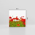 Obraz na płótnie 30x30 - Bujne maki na malowniczej łące - mak, maki