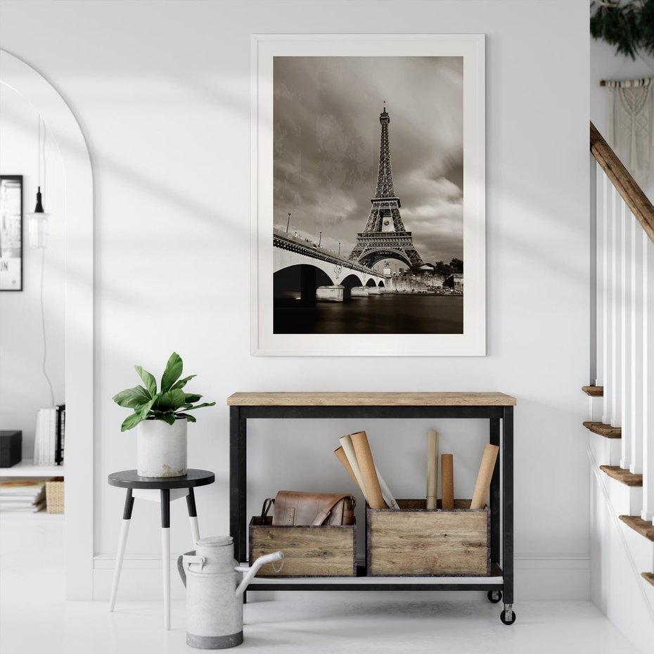Plakat bez ramy 21x30 - Mgiełka Eiffla - Paryż, Eiffla