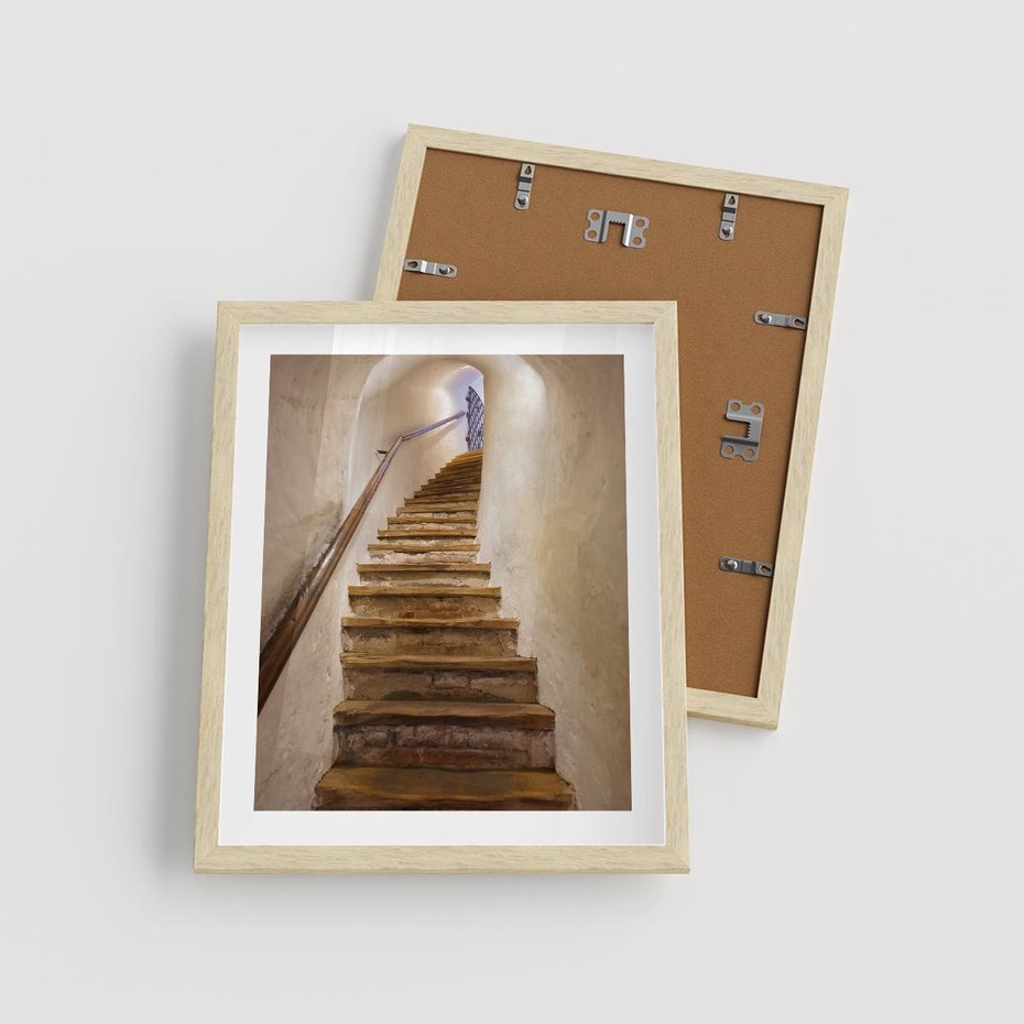 Plakat w ramie 40x50 - Schody Wymiarów - schody, tunel - rama drewno