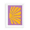 Plakat w ramie 50x70 - Podróżne Kontury - abstrakcyjny plakat, intensywne różowe tło - rama biała