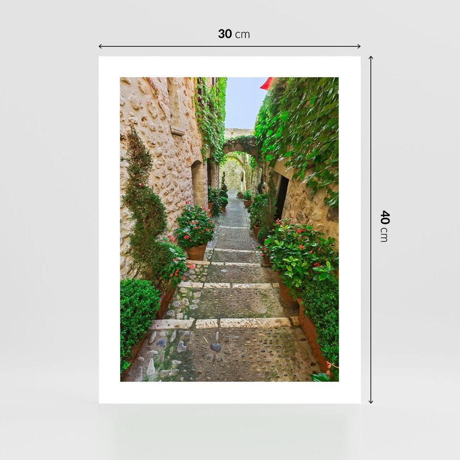 Plakat bez ramy 30x40 - Magiczna podróż w głąb miasta - uliczka, perspektywa