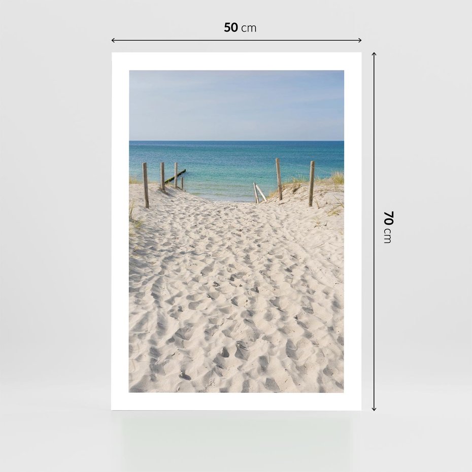 Plakat bez ramy 50x70 - Harmonia plażowego morza - plaża, morze