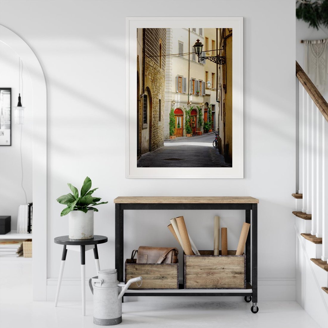 Plakat bez ramy 40x50 - Uliczka: perspektywa miejskiego krajobrazu - uliczka, perspektywa