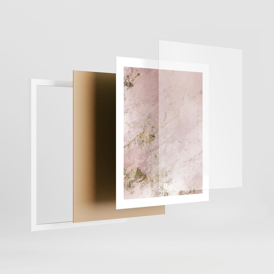 Plakat w ramie 40x50 - Piękno w Szczegółach - marmur, złoto - rama biała