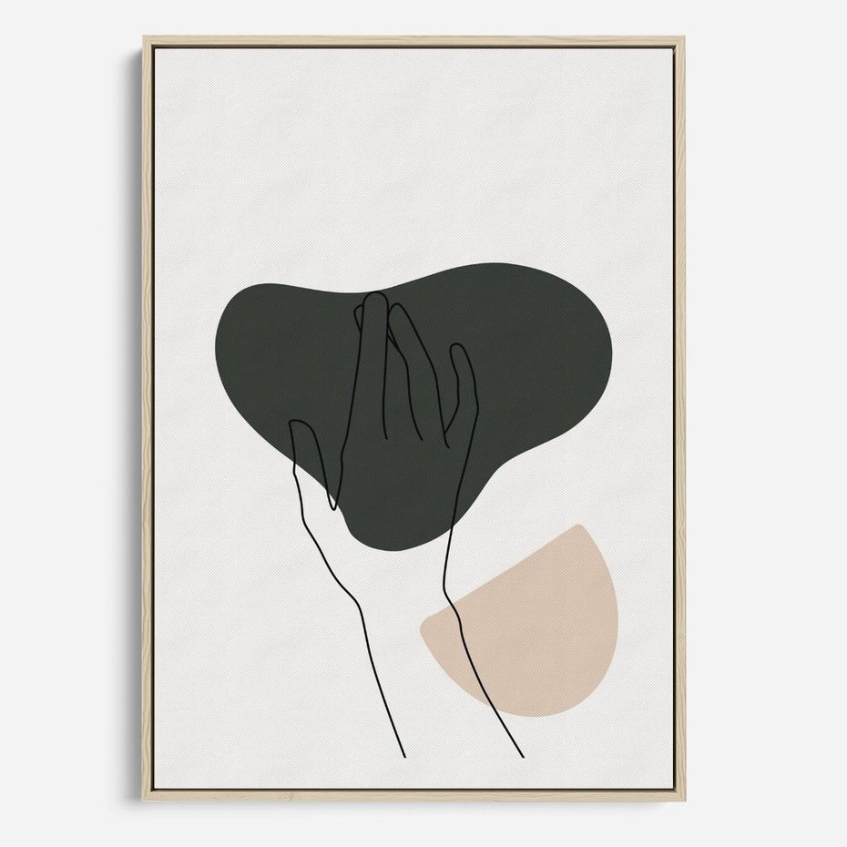 Obraz w ramie 50x70 - Bezczasowe Echo - szkic jedną linią, one line - rama drewno