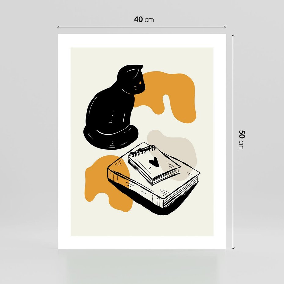 Plakat bez ramy 40x50 - Nowoczesny Kot - grafika, kot