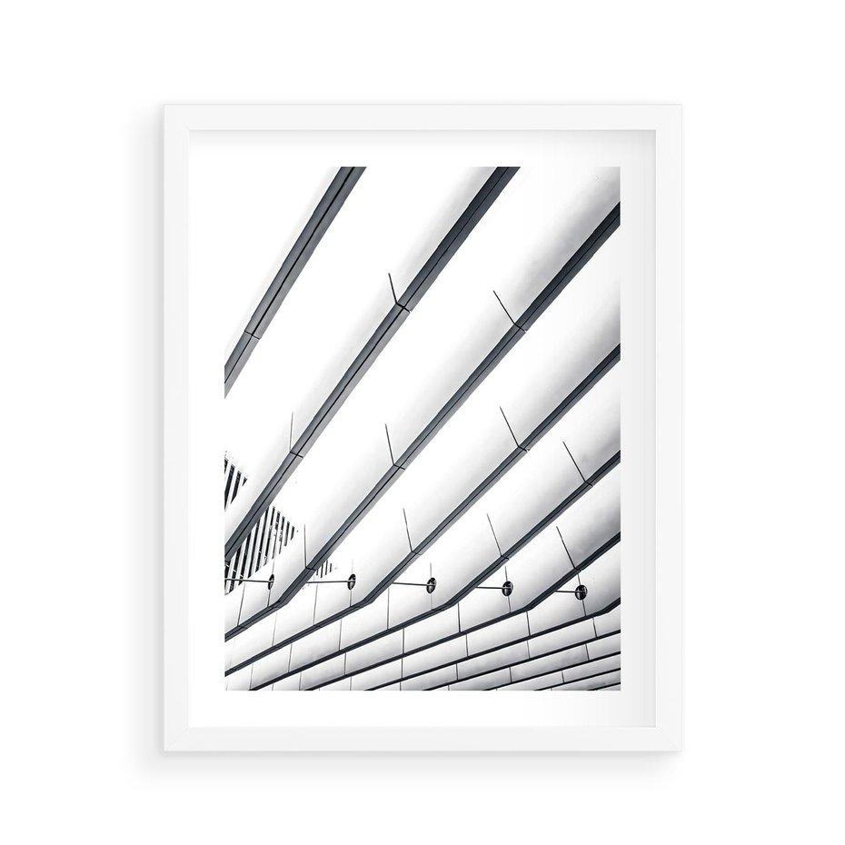 Plakat w ramie 40x50 - Czarno-Biała Fotografia Architektury - nowoczesna architektura, bialo czarny - rama biała