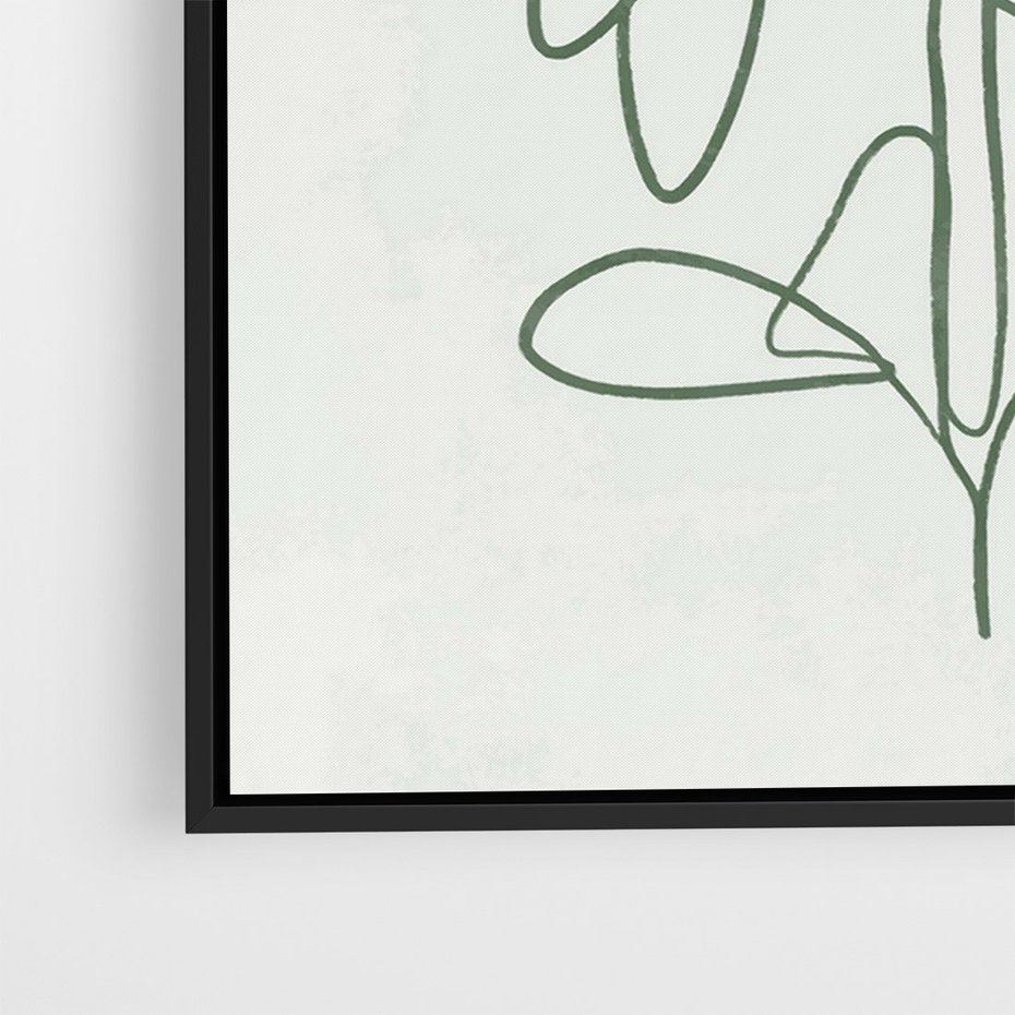 Obraz w ramie 50x70 - Spokojne Poddanie Naturze - zielony plakat, roślinne inspiracje - rama czarna