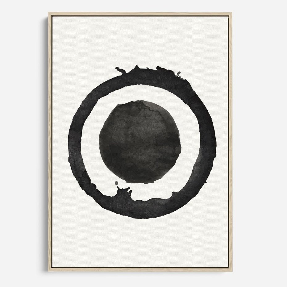 Obraz w ramie 50x70 - Harmonijne Emocje - abstrakcyjne plamy okręgi, akwarelowe - rama drewno