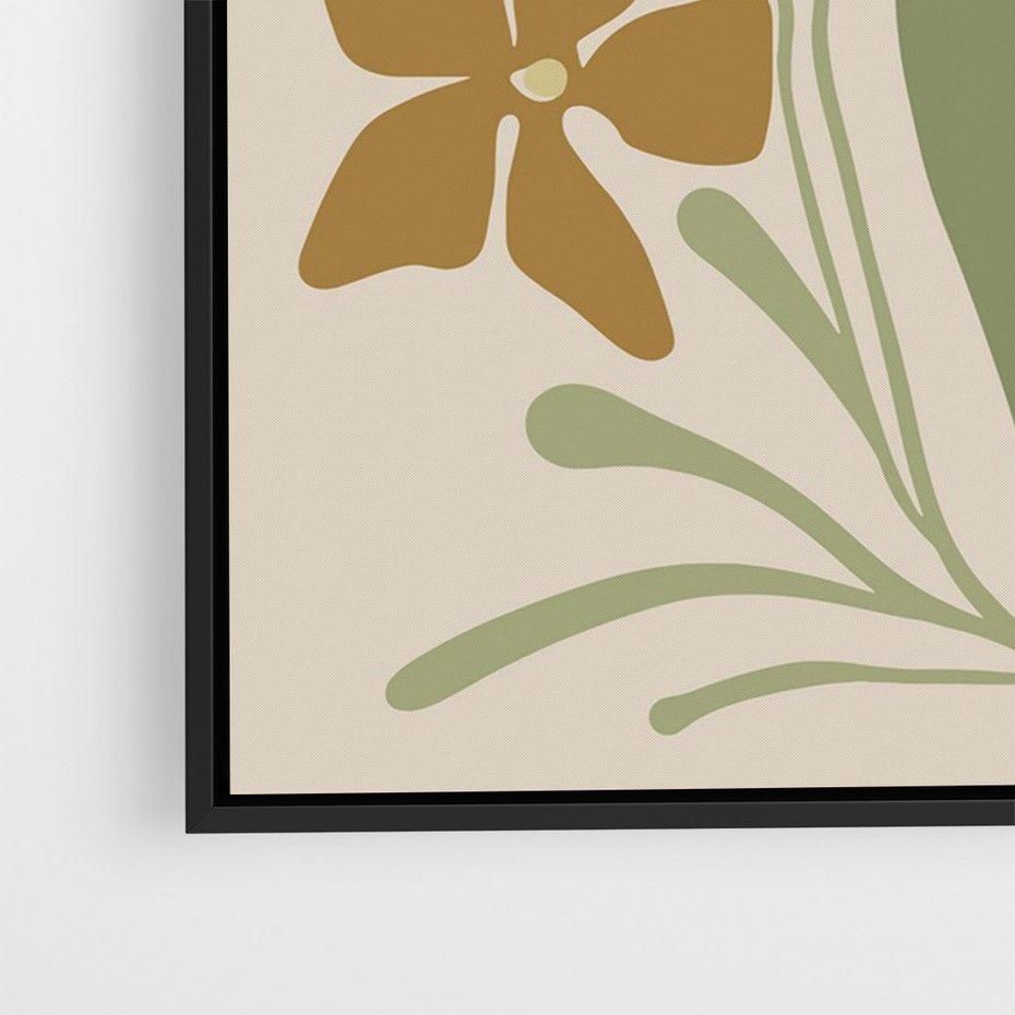 Obraz w ramie 50x70 - Subtelność Utajona - nowoczesny plakat, roślinność - rama czarna