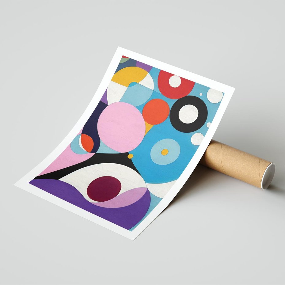 Plakat bez ramy 40x50 - Kolorowe Ulotności - abstrakcyjny obraz olejny, żywe kolory