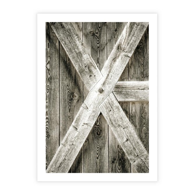 Plakat bez ramy 30x40 - Drewniane Drzwi do Stodoły - stare drzwi do stodoły, drewniane