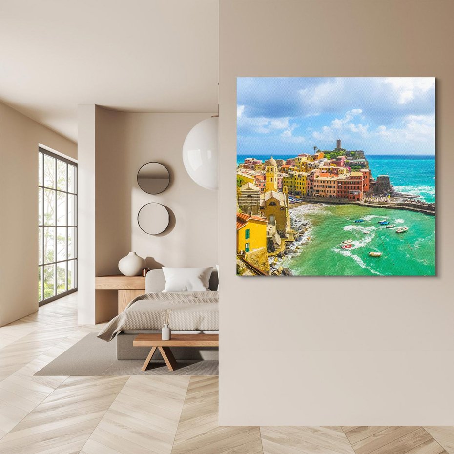 Obraz na płótnie 80x80 - Morze włoskich łodzi - Włochy, łodzie