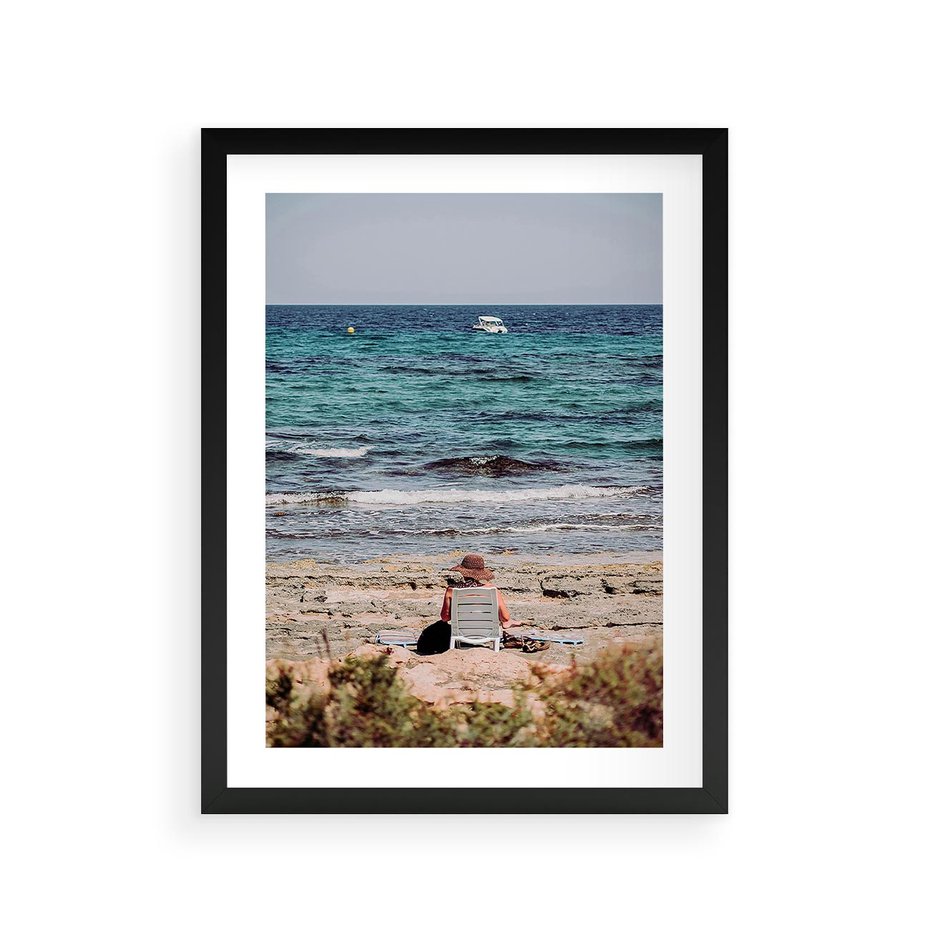 Plakat w ramie 30x40 - Relaks na Plaży - wakacje, plaża - rama czarna