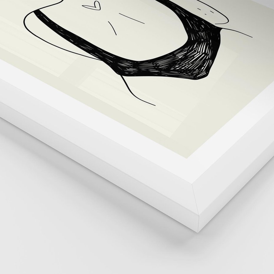 Plakat w ramie 50x70 - Echa Piękna - piękno kobiecego ciała, kobieta - rama biała