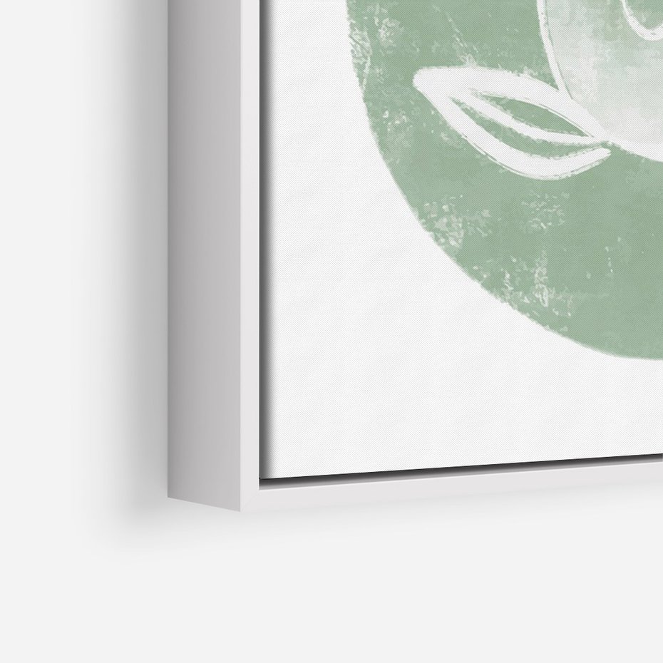 Obraz w ramie 80x120 - Zielony Świat Odpoczynku - abstrakcyjny zielony motyw, skandynawski design - rama biała