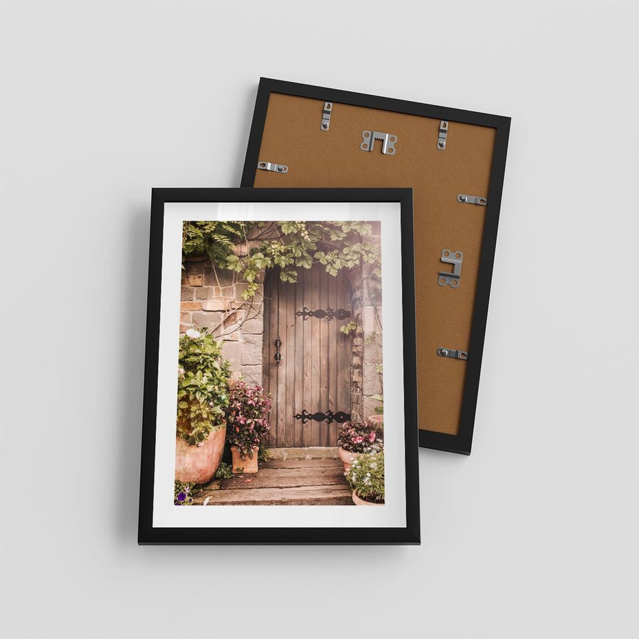 Plakat w ramie 30x40 - Wyjątkowy Klimat - drzwi, stare - rama czarna