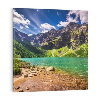 Obraz na płótnie 70x70 - Urok gór i jezior - góry, jezioro