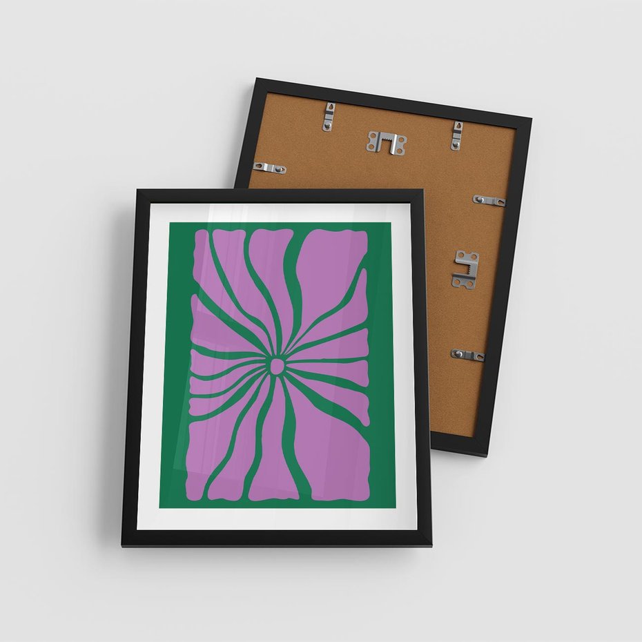 Plakat w ramie 40x50 - Bezczasowe Impresje - abstrakcyjny plakat, boho styl - rama czarna