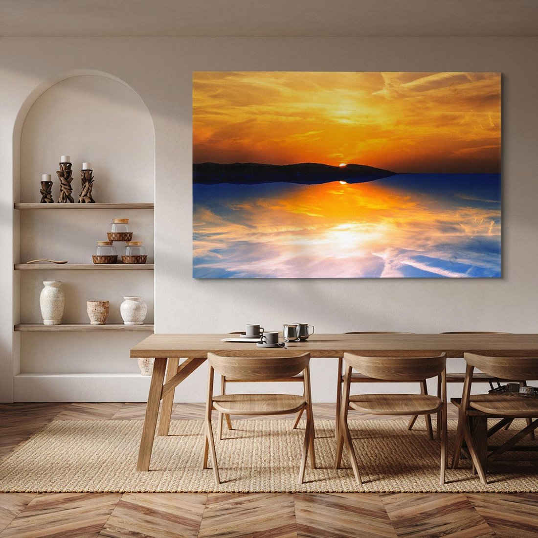 Obraz na płótnie 70x50 - Zachód słońca nad oceanem - zachód słońca,