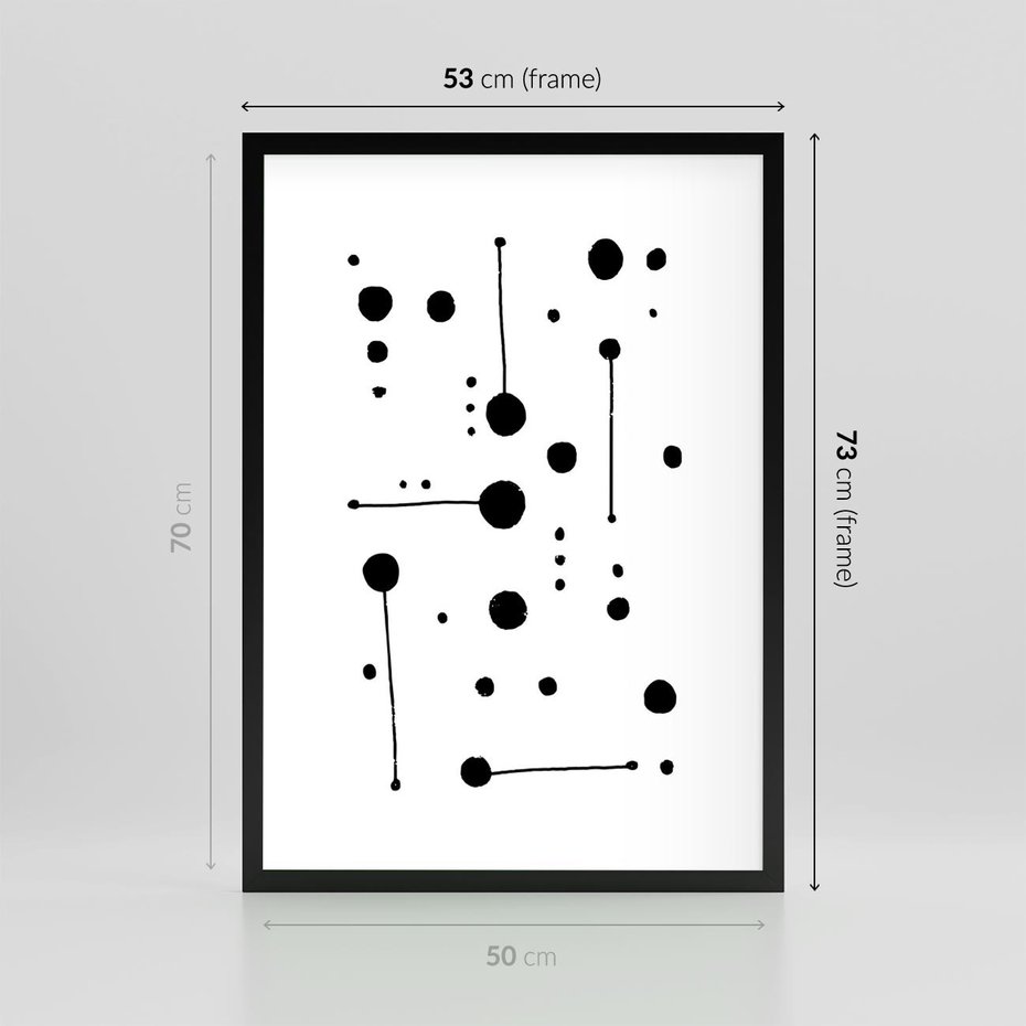 Plakat w ramie 50x70 - Złudne Odbicia - abstrakcja, minimalizm - rama czarna