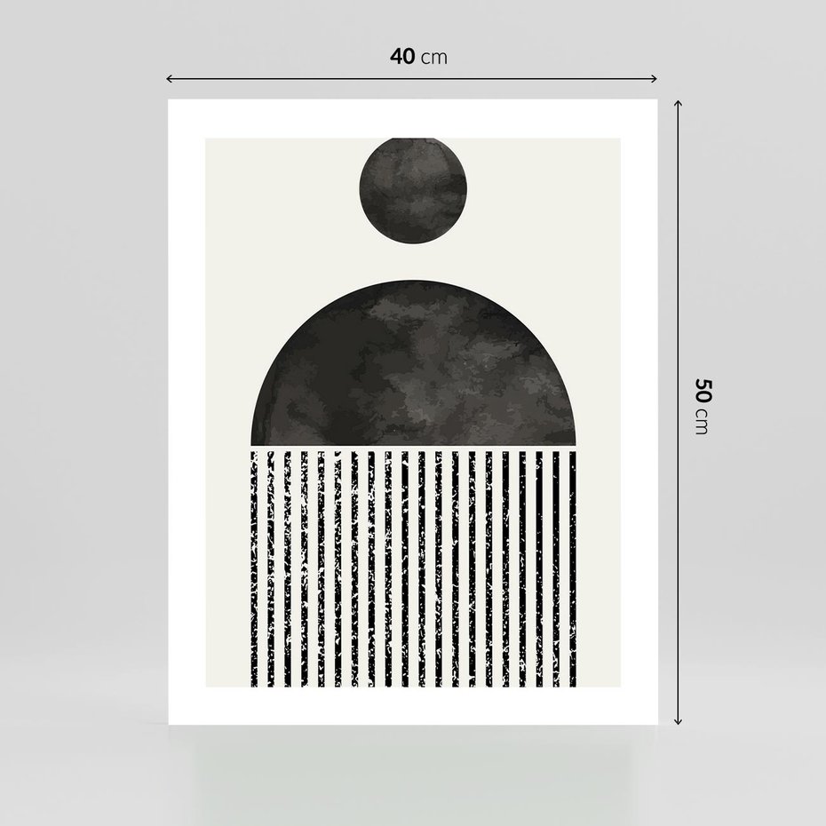 Plakat bez ramy 40x50 - Księga Wibracji - abstrakcyjne czarno białe formy, minmalizm