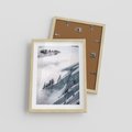 Plakat w ramie 30x40 - Czystość Natury - ośnieżone szczyty górskie, pejzaż - rama drewno