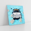 Obraz na płótnie 60x60 - Graffiti wśród gór artystyczne spojrzenie - samochód, graffiti