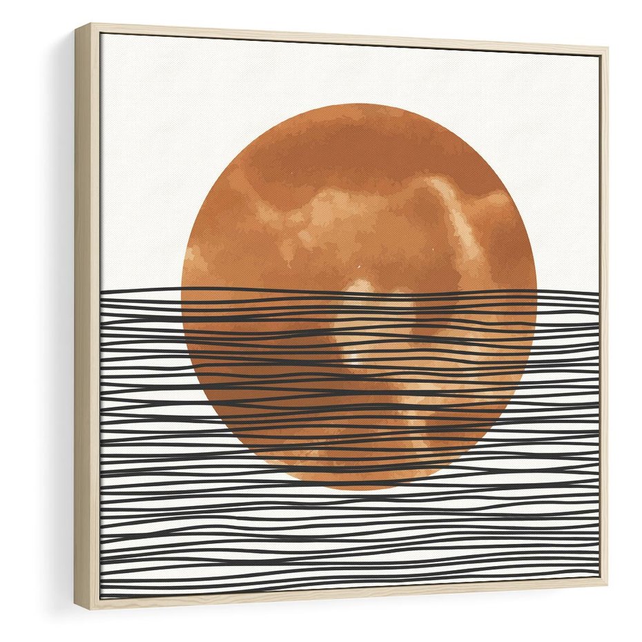Obraz w ramie 50x50 - Okrąg Mocy - boho obraz, geometria - rama drewno