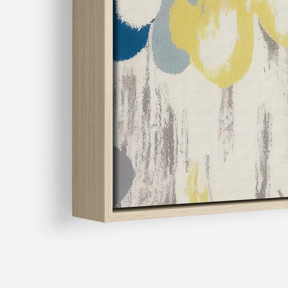 Obraz w ramie 80x80 - Kwiatowe Impresje - malowane duże kwiaty, kolory żółty - rama drewno