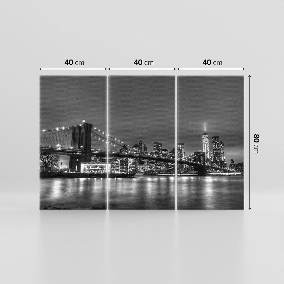 Obraz na płótnie 120x80 - Miasto, które nie Śpi - most, Nowy Jork