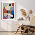 Plakat bez ramy 21x30 - Tajemnicze Odbicia Czasu - abstrakcyjne geometryczne kształty, olejny obraz