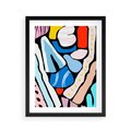 Plakat w ramie 40x50 - Kolory Na Czerni - abstrakcyjne formy, komiksowy styl - rama czarna