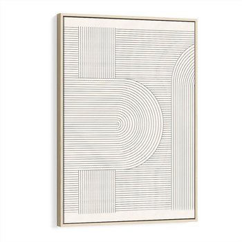 Obraz w ramie 70x100 - Geometryczna Elegancja Mid Century - mid century, minimalizm - rama drewno