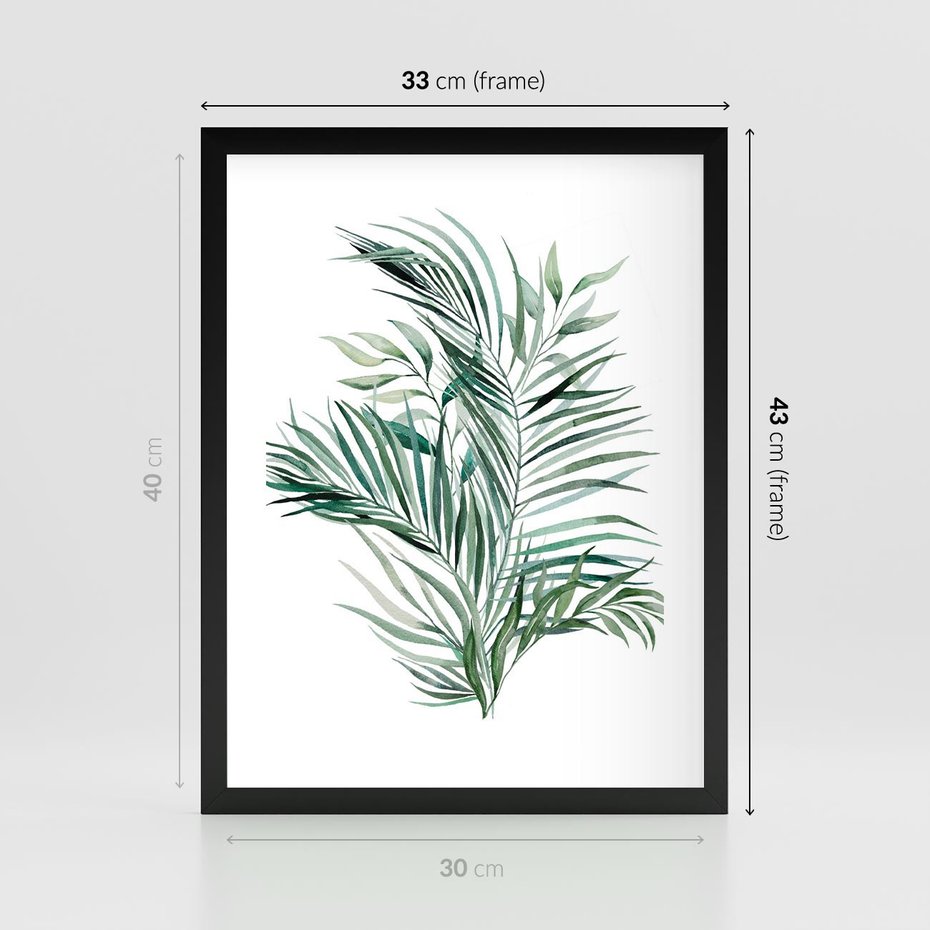 Plakat w ramie 30x40 - Blask Natury - złote, liście - rama czarna