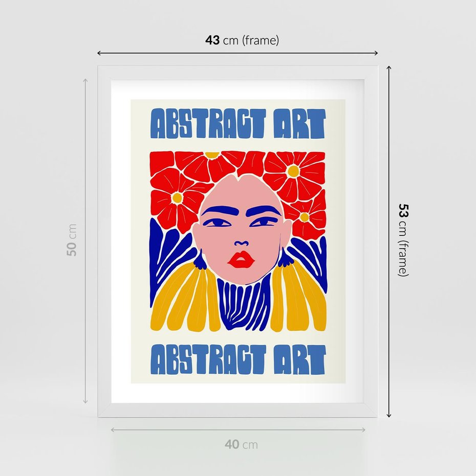 Plakat w ramie 40x50 - Przenikające Refleksje - sztuka abstrakcyjna, nowoczesny plakat - rama biała