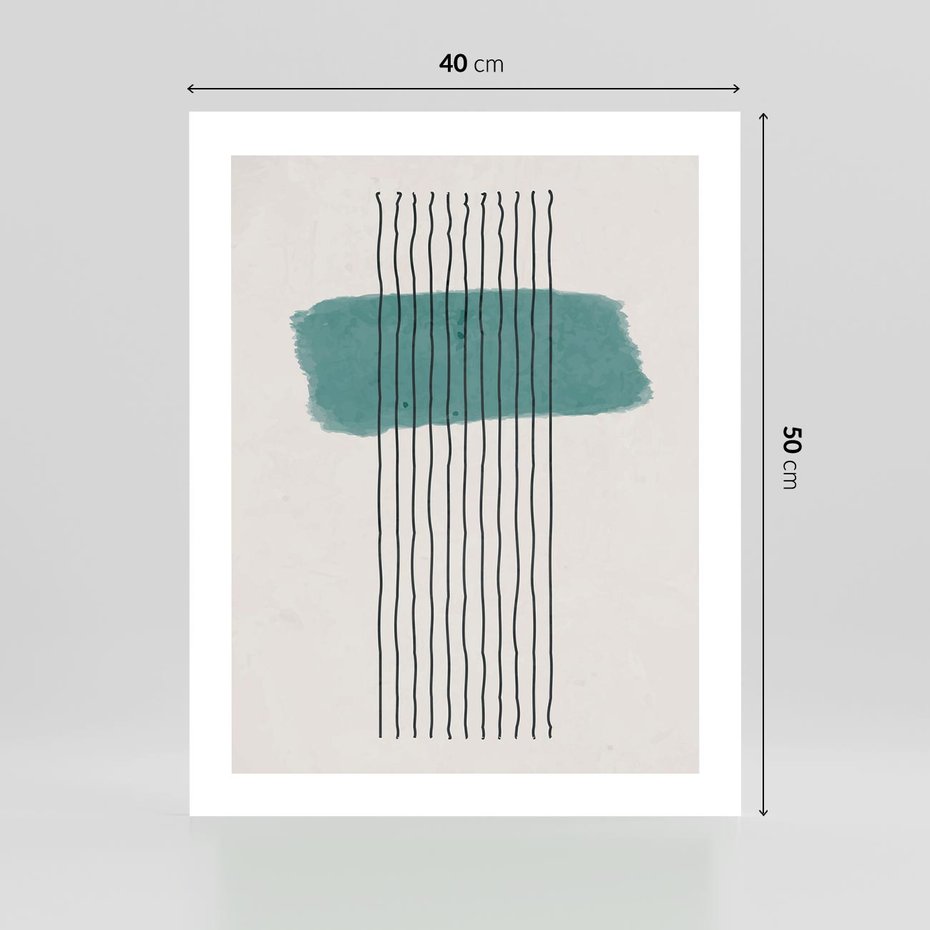 Plakat bez ramy 40x50 - Bezczasowe Wspomnienia - abstrakcyjna akwarelowa plama, nieregularne kreski