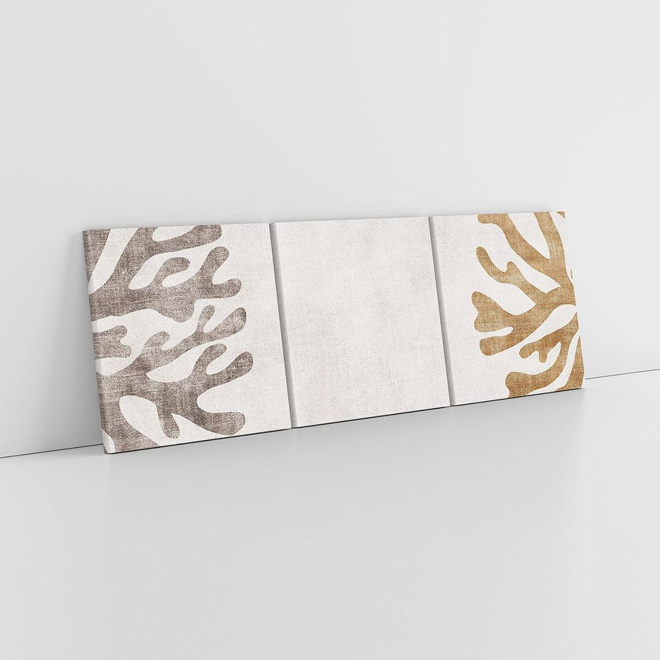 Obraz na płótnie 90x30 - Beżowa Symfonia Rafy - beżowa grafika, tło jak płótno