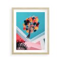 Plakat w ramie 40x50 - Kolorowe Balony Pod Niebem - kolorowe balony na tle niebieskiego nieba - rama drewno