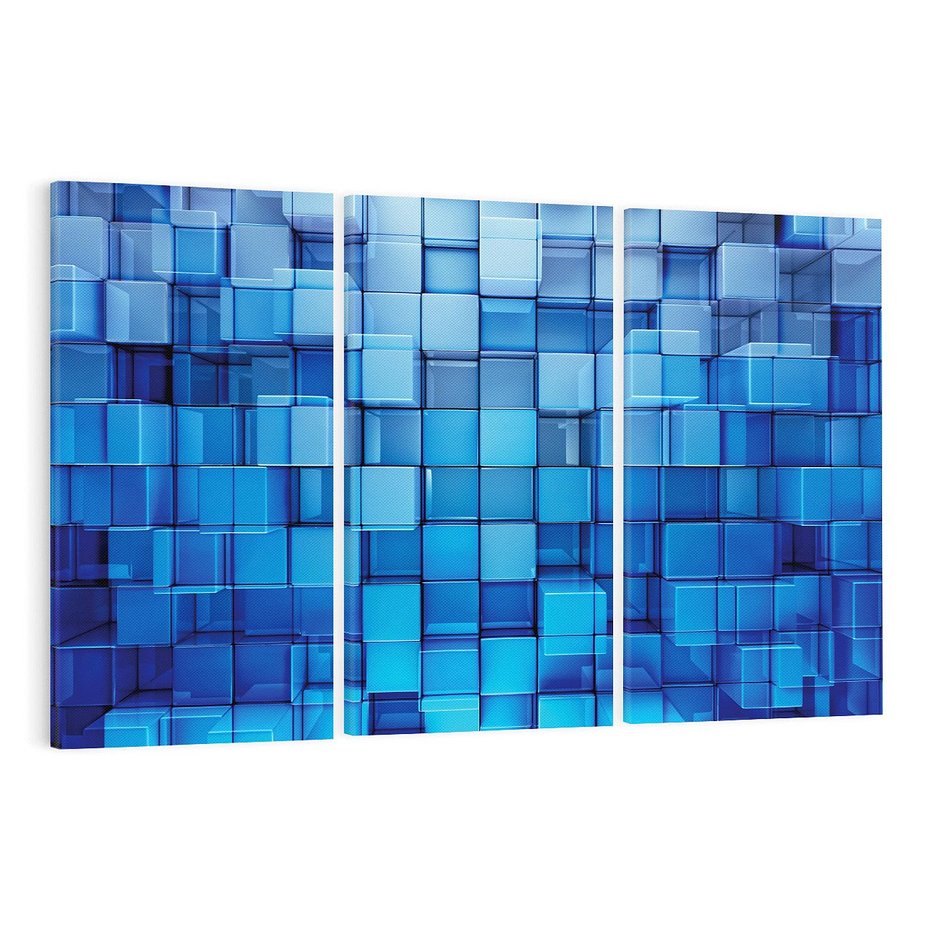 Obraz na płótnie 120x80 - Abstrakcyjne 3D: Kolorowe bloki - abstrakcja, 3d