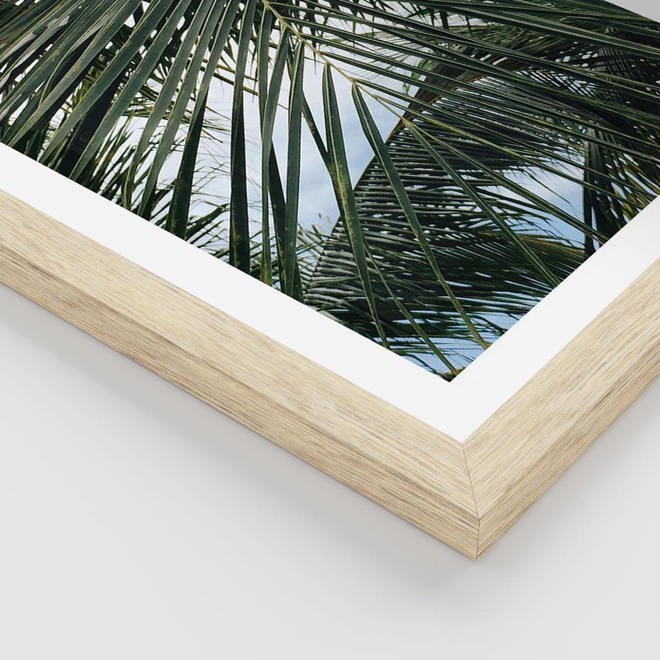 Plakat w ramie 50x70 - Wakacyjna Magia - palmy, tropiki - rama drewno